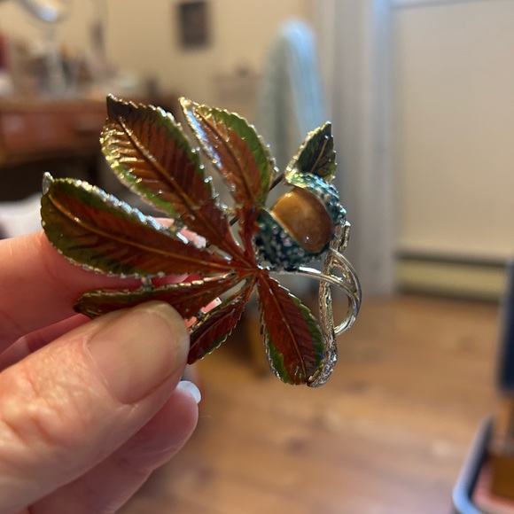 Signed leaf 1960’s rare brooch - Picture 5 of 5
